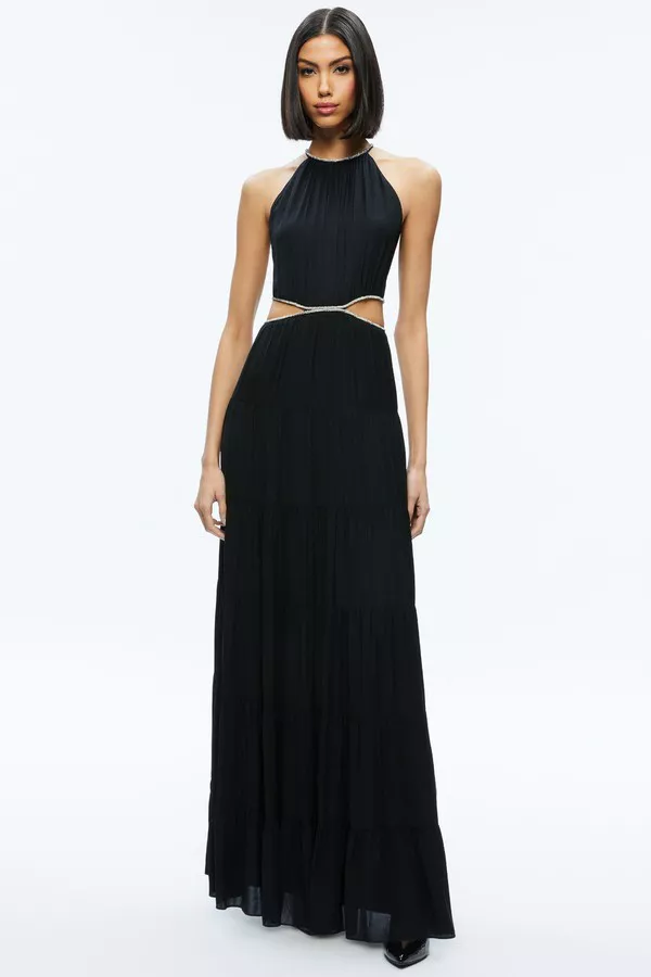 alice and olivia blue leather dress Alice + Olivia Katia Twist Maxi Dress, 8 / Pink