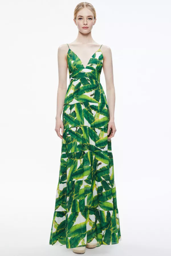 tiered maxi dress yellow Yellow Floral Print Tiered Maxi Dress