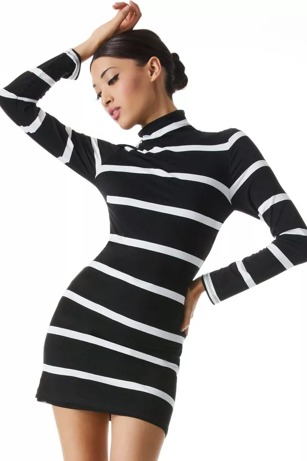 Delora Mock Neck Mini Dress by alice + olivia at THE MILE