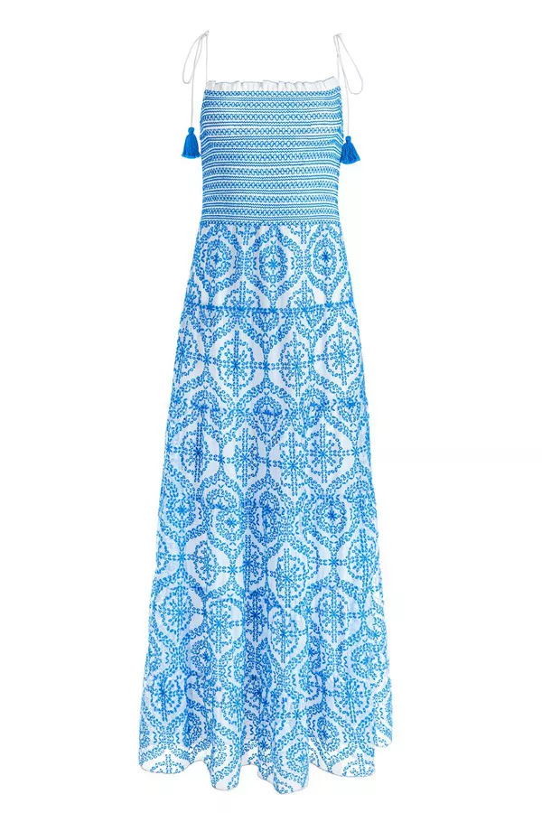 marna tiered midi tie strap dress Marna Tiered Midi Tie Strap Dress by alice + olivia at THE MILE