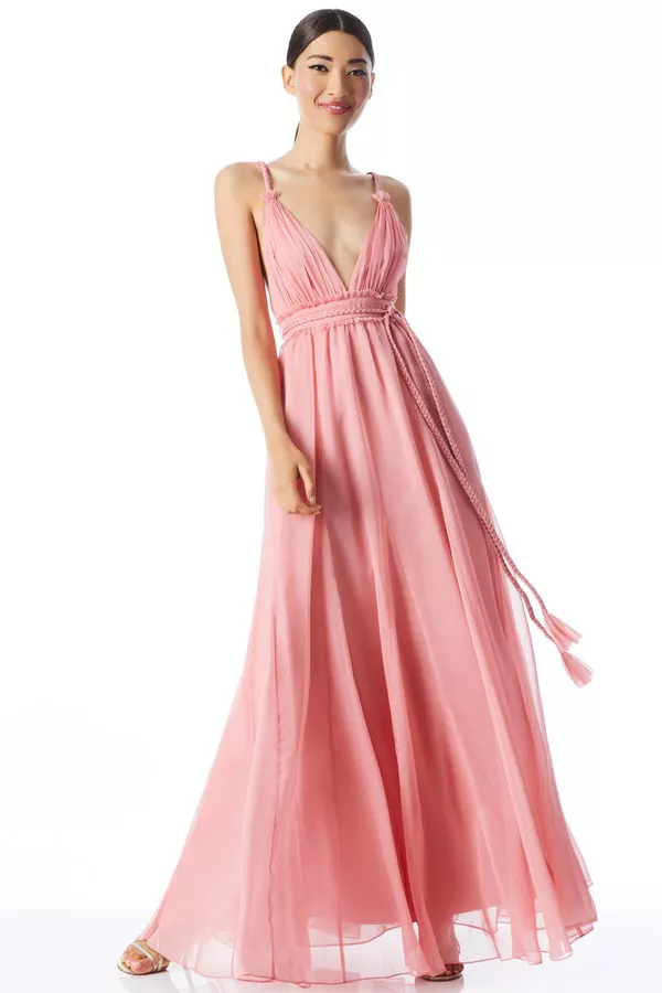alice and olivia pink v neck dress Alice + Olivia v-neck Dress | Pink