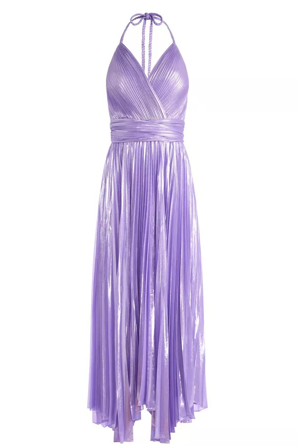 Arista Sleeveless Halter Neck Pleated Maxi Dress by alice + olivia... Arista Sleeveless Halter Neck Pleated Maxi Dress by alice + olivia...