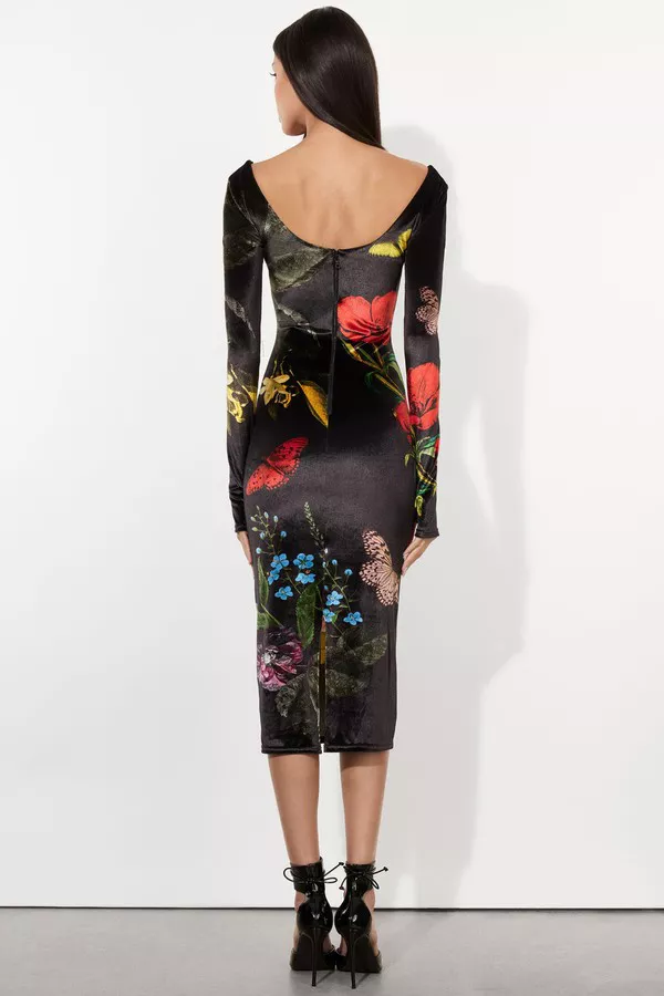 knee length dresses for ladies Delray | Port Velvet Bandeau Midi Dress main image 0