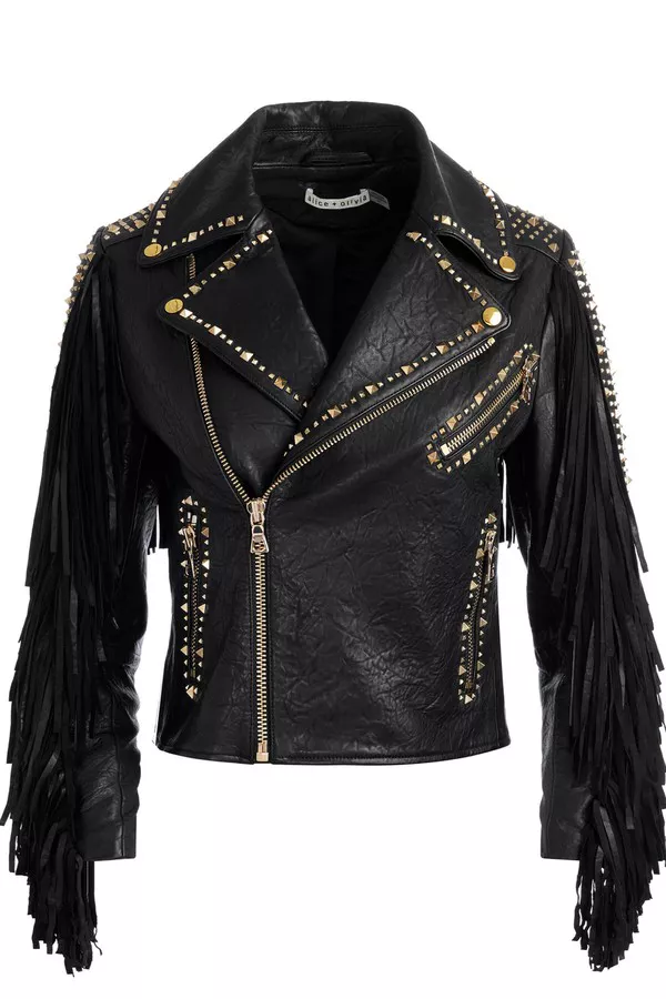 Cody Fringe Leather Jacket by alice + olivia at THE MILE