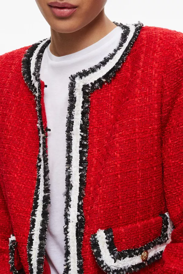 Landon Tweed Cropped Jacket by Alice + Olivia at THE MILE