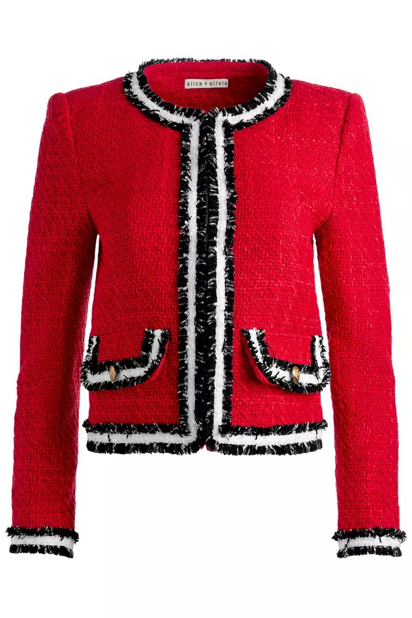 Landon Tweed Cropped Jacket by Alice + Olivia at THE MILE
