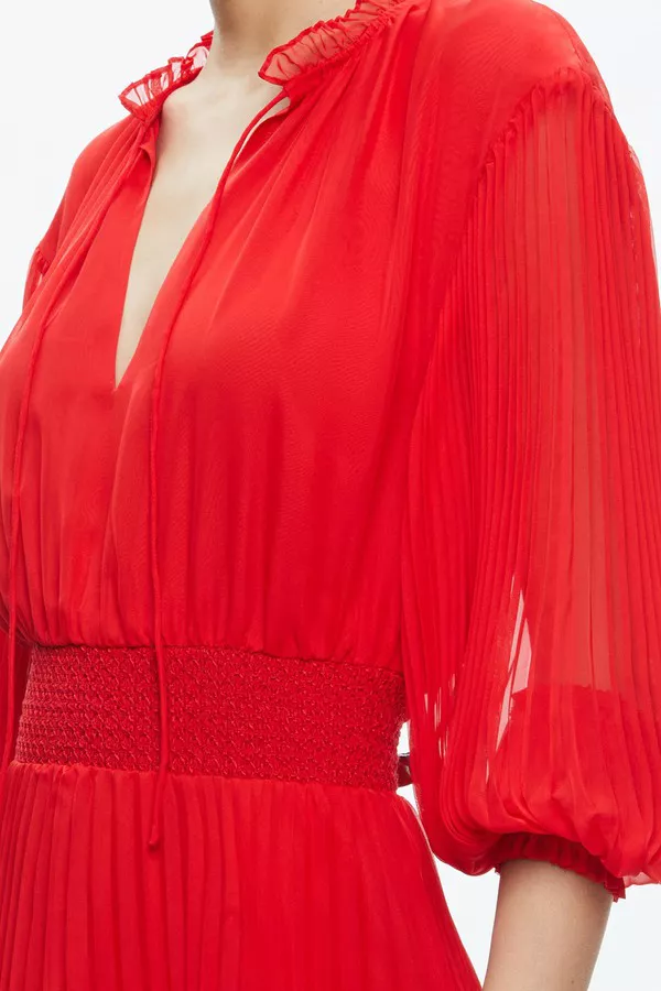 open lace back dress (Official) Lblc The Label / Vikki Pleated Maxi Dress / Vegan / Cruelty Free / Black / M