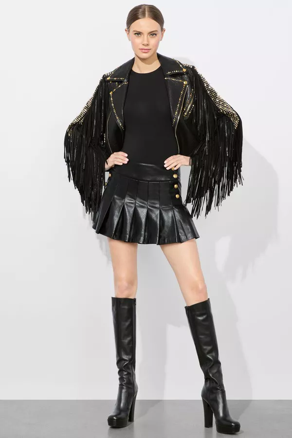 【新品未使用】Acka. fringe loose jacket 完売品 Cody Fringe Leather Jacket by alice + olivia at THE MILE