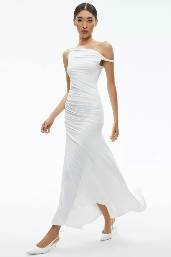 Bianca Twisted Off The Shoulder Maxi Dress by alice + olivia