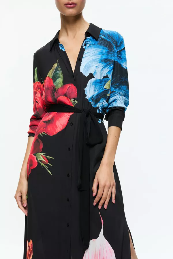 long sleeve light blue maxi dress Veda Long Sleeve Floral Tiered Ruffle Maxi Dress Blue