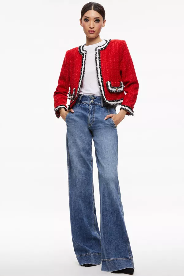 Landon Tweed Cropped Jacket by Alice + Olivia at THE MILE