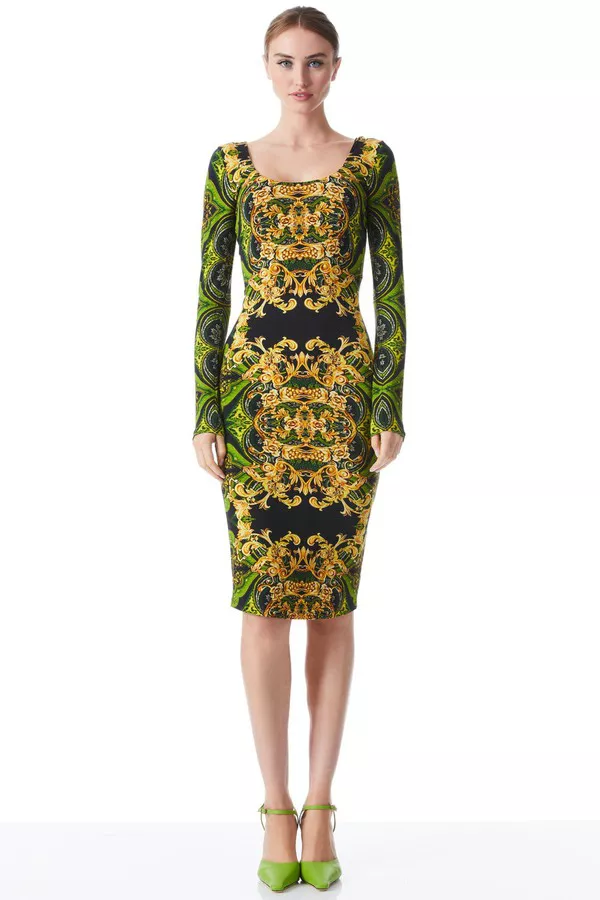 Delora Scoop Neck Midi Dress by alice + olivia at THE MILE