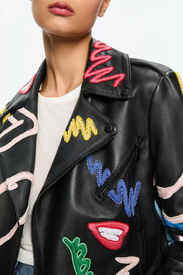A+O X Tom Wesselmann Cody Leather Moto Jacket by alice +