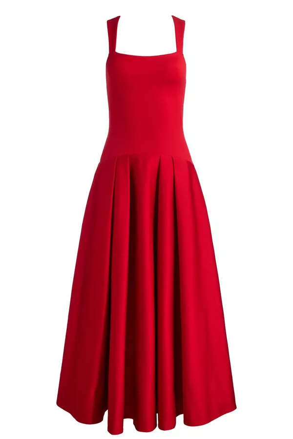 green emerald velvet dress Adley Embellished Drop Waist Midi Dress White main image 1