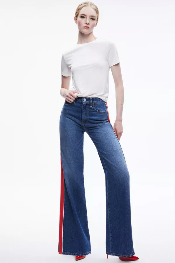 Weezy Side Stripe Jean by alice + olivia at THE MILE