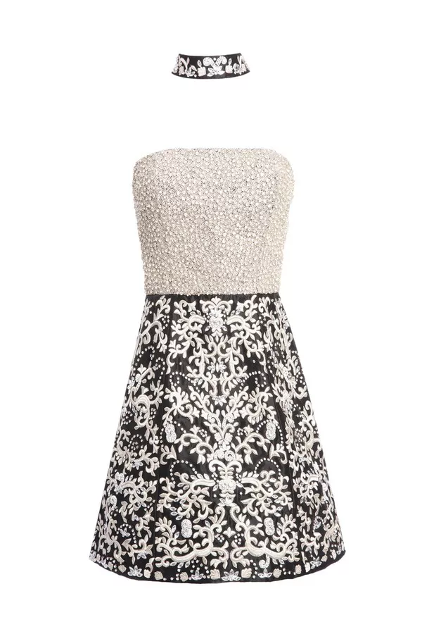 alice and olivia black and white sequin dress Alice & Olivia
