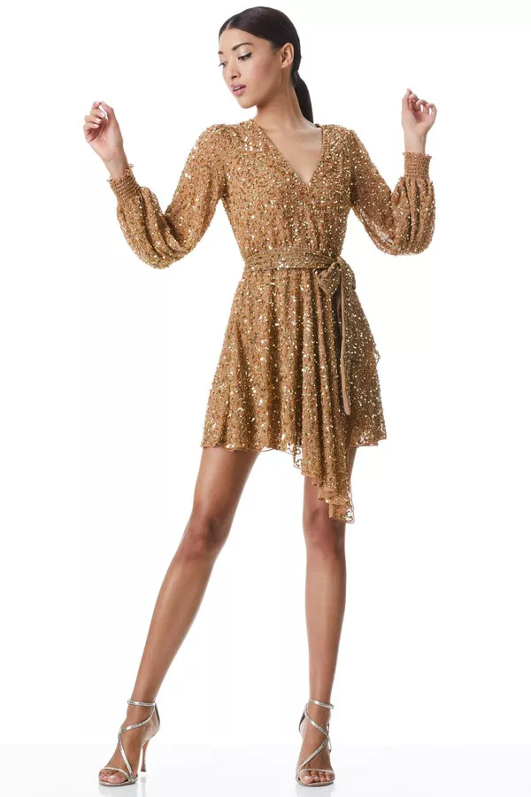 Kieran Sequin Mini Dress by alice + olivia at THE MILE