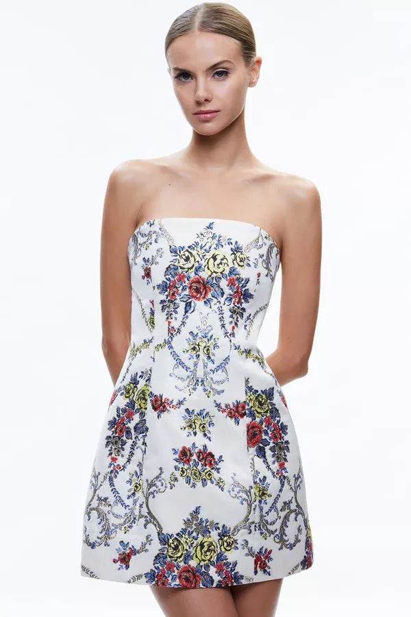 light yellow strapless dress Ellie Yellow Strapless Mini Dress - US 0