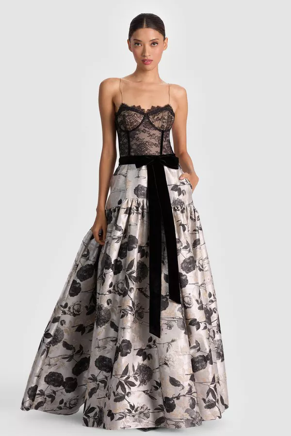 Thera Tiered Gown by alice + olivia at THE MILE Thera Tiered Gown by alice + olivia at THE MILE