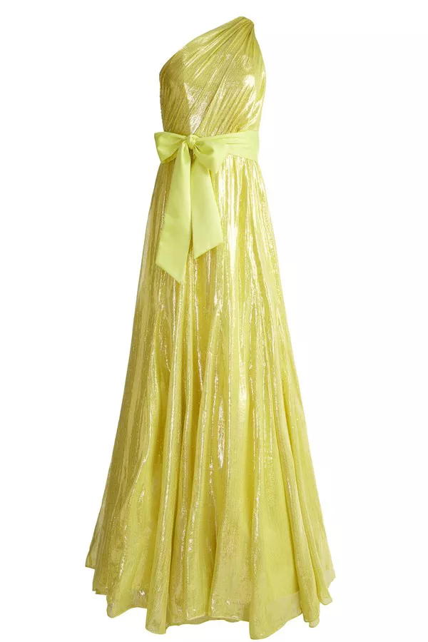open lace back dress ALICE + OLIVIA Blue One Shoulder Draped Mini Dress