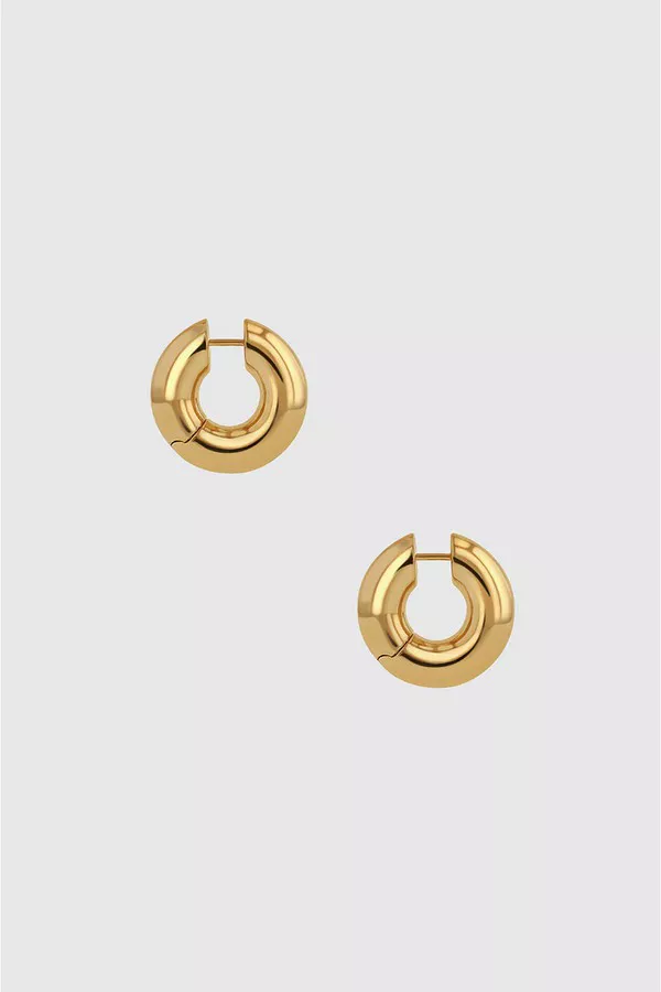 【関税込み】ANINE BING ゴールド スモール Bold Link ピアス Anine Bing Small Bold Link Hoops in Gold - ShopStyle Earrings