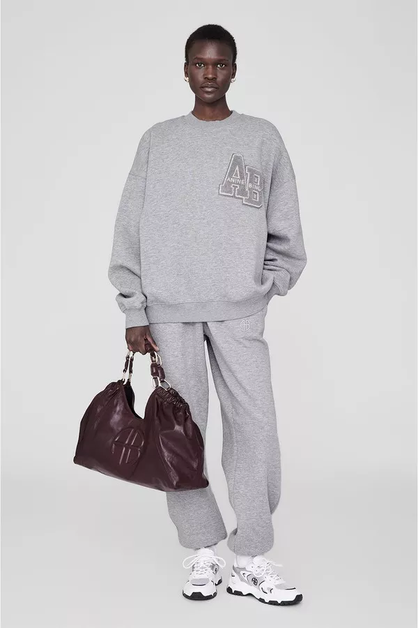 その他 ANINE BING FW25 MILES MONOGRAM FLEECE (A0811205OFW1 WHITE) Anine Bing - Miles Sweatshirt Letterman in Off White – Blond