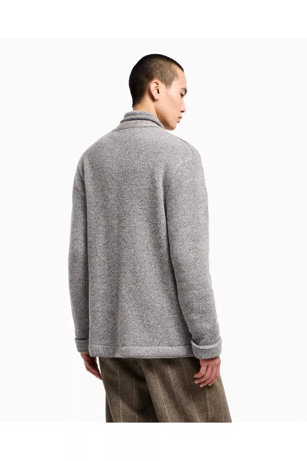 Cardigan Jacket In Knit Cashmere And Cotton by Giorgio Armani Men