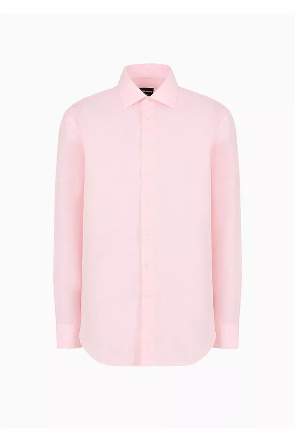 Regular-Fit Shirt In Linen by Giorgio Armani Men at THE MILE