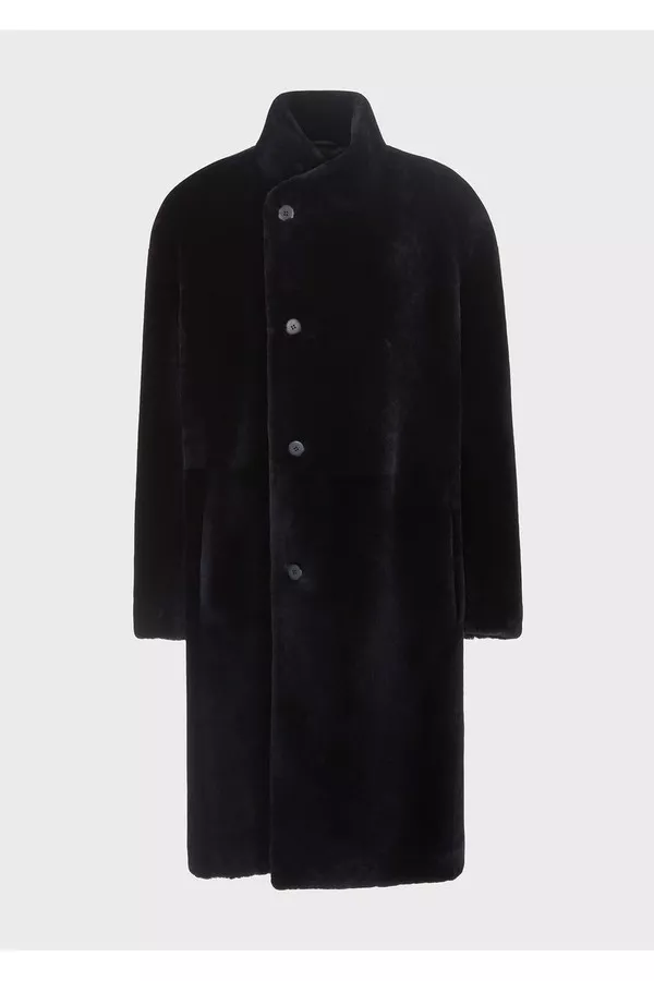 Long Lambskin Shearling Coat by Giorgio Armani Men at THE MILE