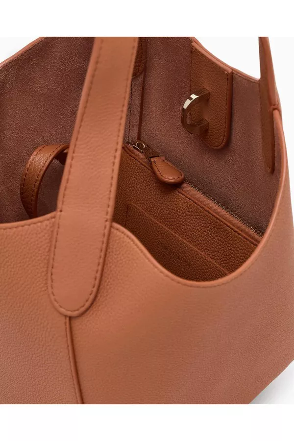 Small Pebbled Leather Handbag by Giorgio Armani at THE MILE