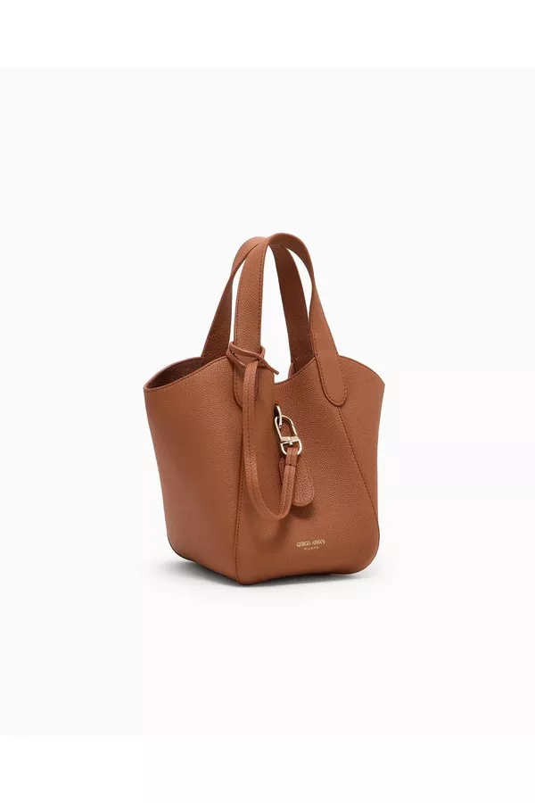 Small Pebbled Leather Handbag by Giorgio Armani at THE MILE