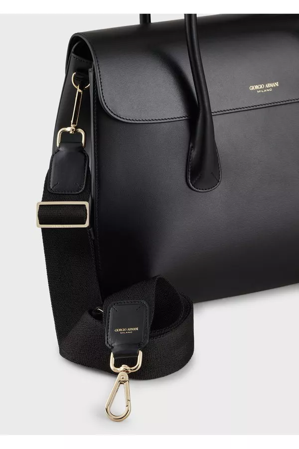 Large Palmellato-Leather La Prima Boston Bag by Giorgio Armani at