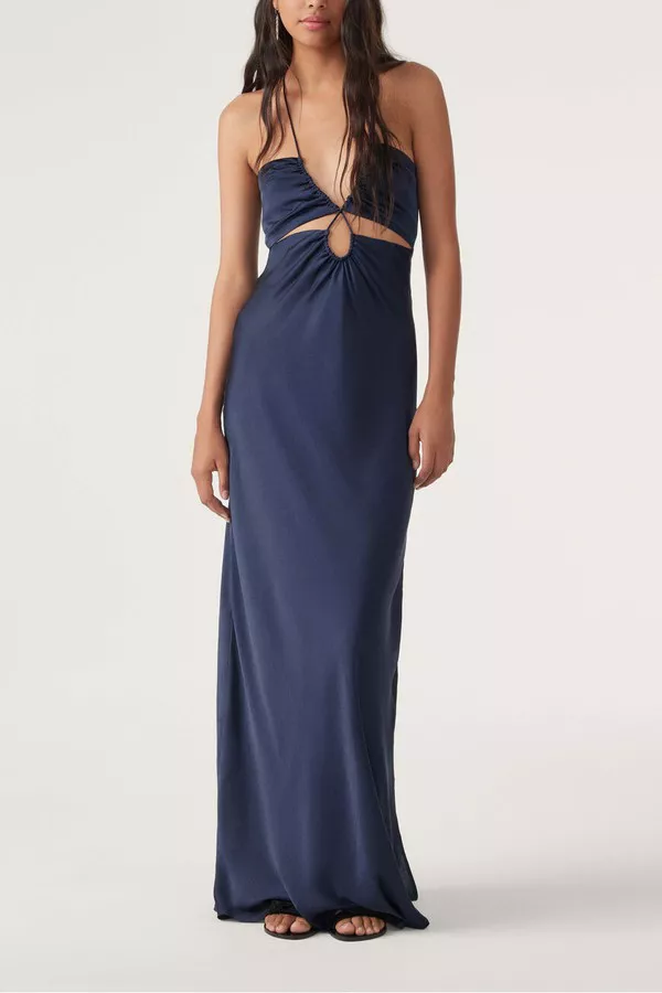 sage green dress maxi Sage Green Satin Column Devin Maxi Dress main image 1