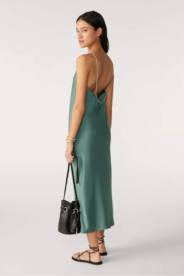 slim fit dress slacks Bash Paris Aferae Dress in Green – HARPERS EMPORIUM