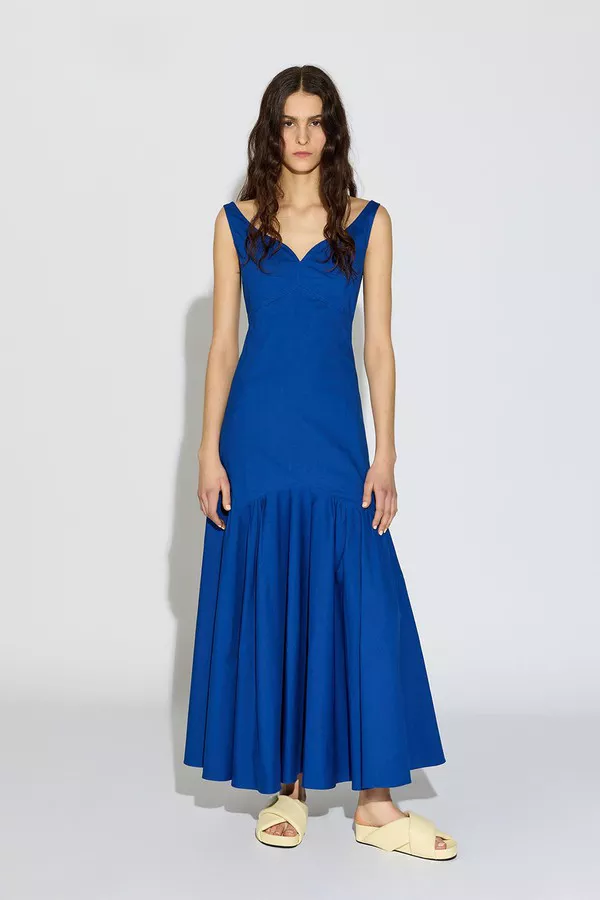 Kinley Stretch Poplin Dress Mare by Callas Milano at THE MILE