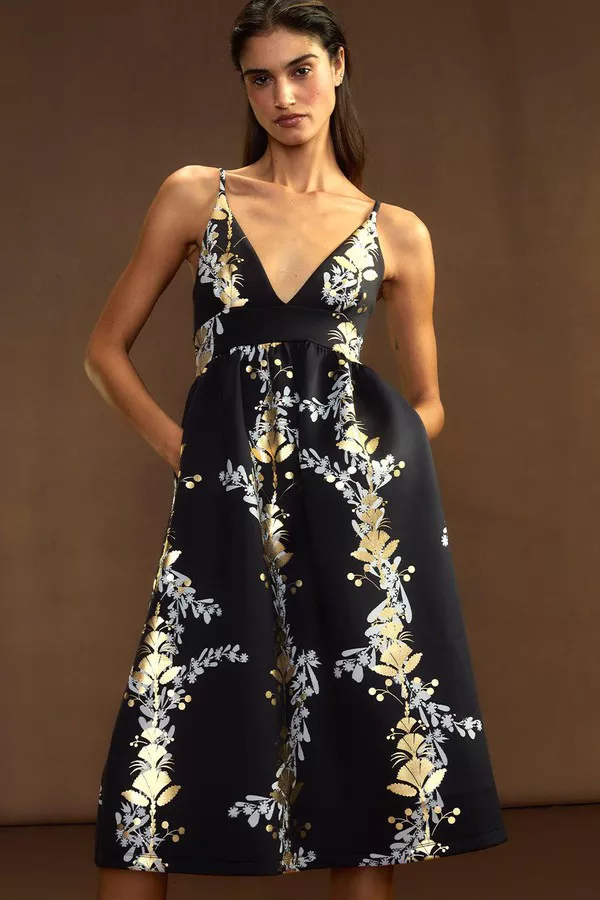 Pure Gold Bonded Dress by Cynthia Rowley at THE MILE