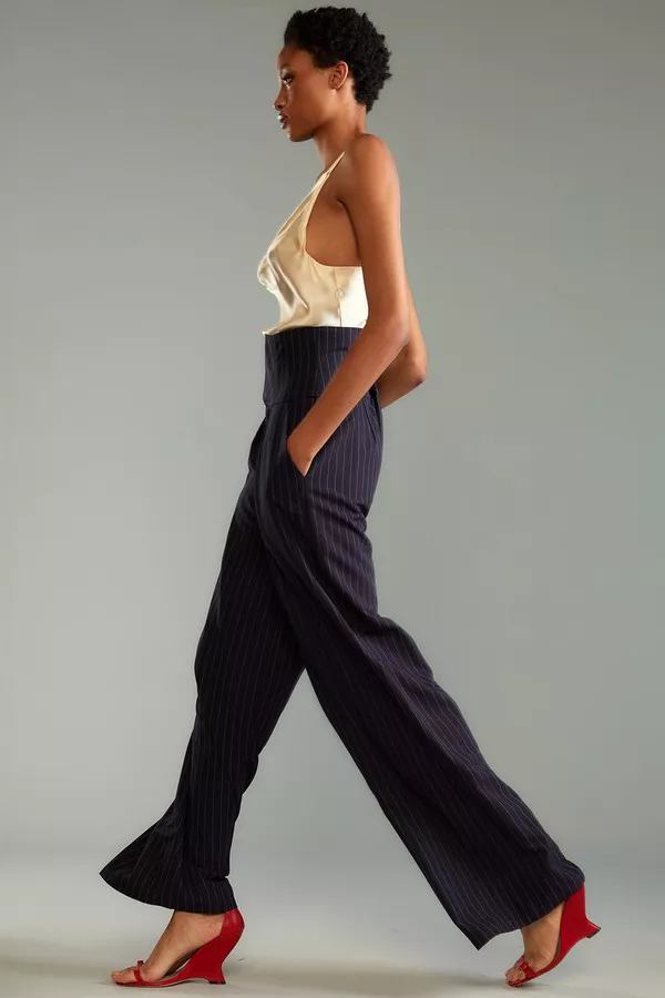 cynthia rowley silk dress pants pinstripe Pinstripe Corset Waist Pants by Cynthia Rowley at THE MILE