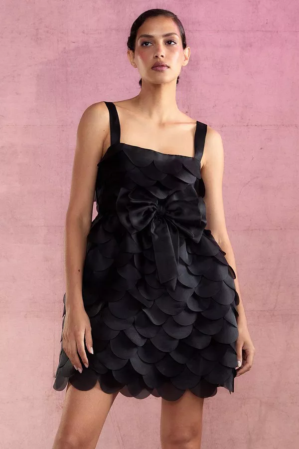 Scalloped Petal Mini Dress by Cynthia Rowley at THE MILE