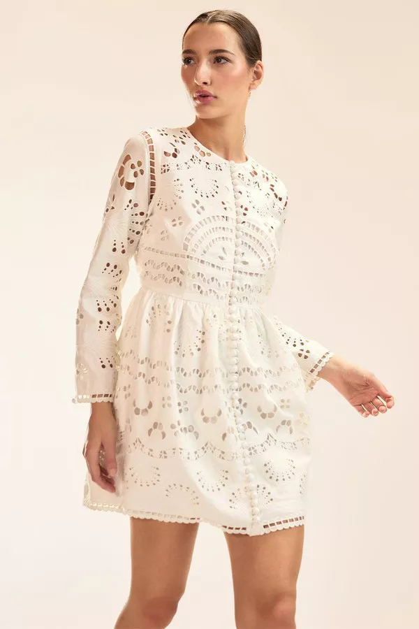 Eva Embroidered Mini Dress by Cynthia Rowley at THE MILE