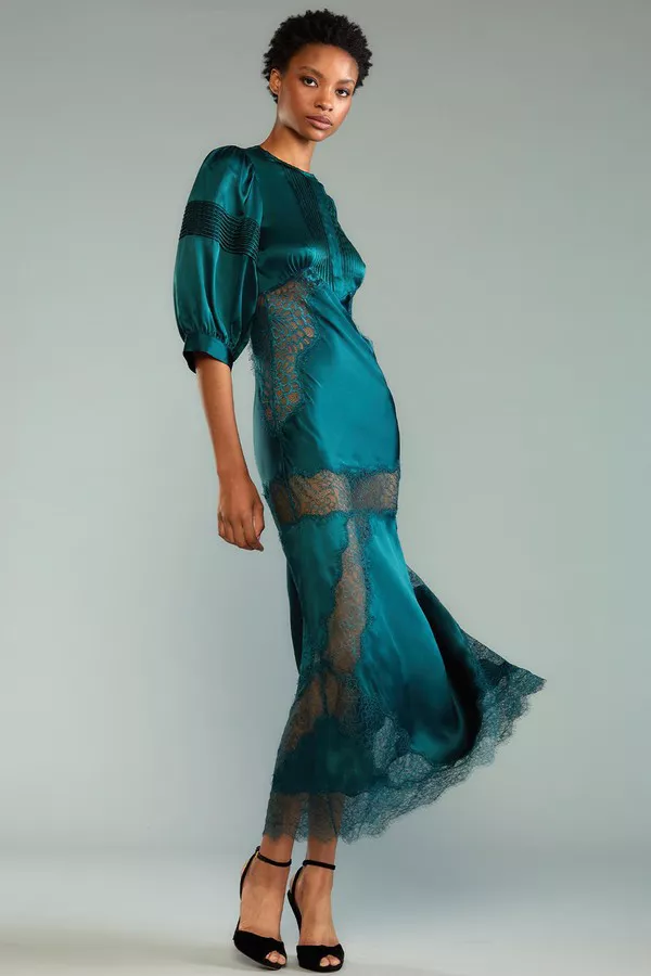 cynthia rowley green lace dress Garbo Silky Lace Dress
