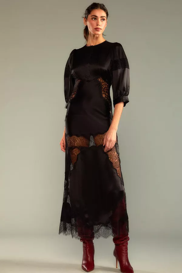 cynthia rowley black maxi dress Cynthia Rowley Strapless Satin Midi-Dress