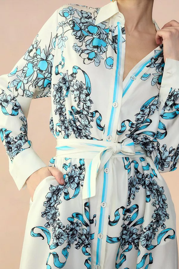 cynthia rowley blue silk dress Messina Silk Dress by Cynthia Rowley at THE MILE