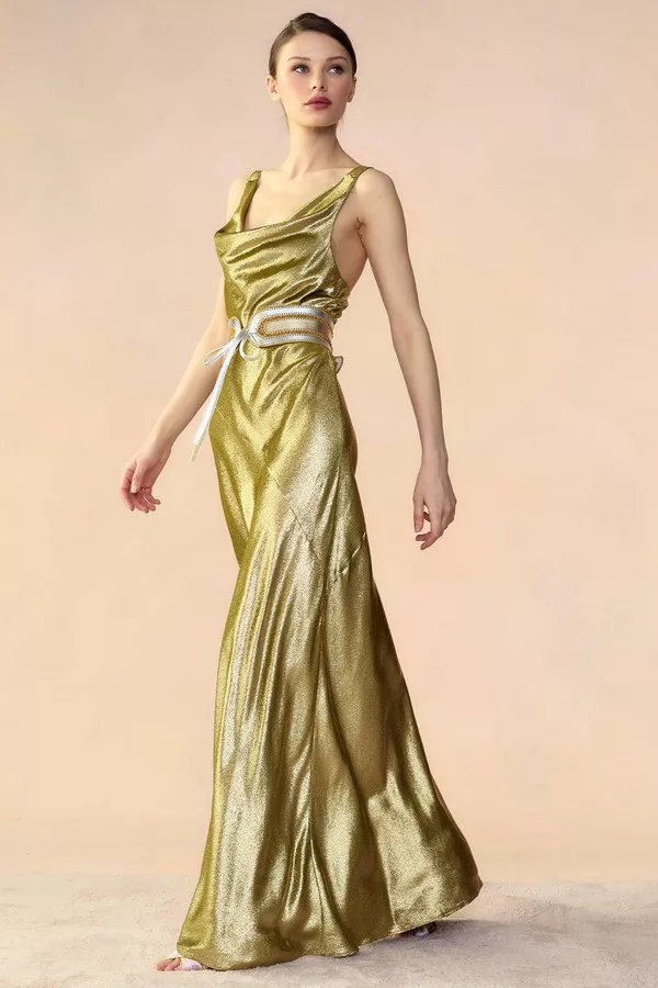 slim fit dress slacks Marilyn Monroe Gold Dress Gentlemen Prefer Blondes Costume – LausenCrafts main image 0