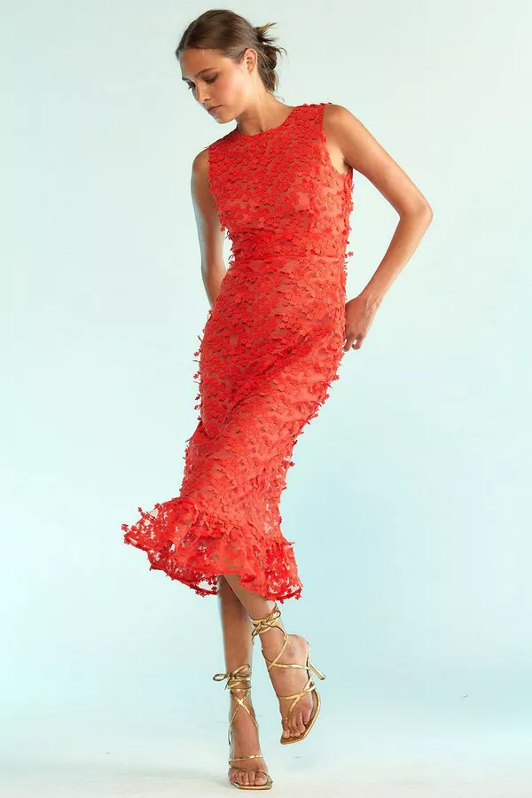 cynthia rowley 3d embroidered tulle dress Golden Hour Sequin Dress / Pink-Gold Sequin / 2 / Cynthia Rowley main image 1