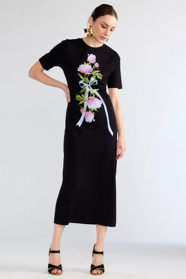 strapless open back dress CYNTHIA ROWLEY Size XS Green Purple Silk Twill Floral Ruched Dress – Sui  Generis Designer Consignment main image 1