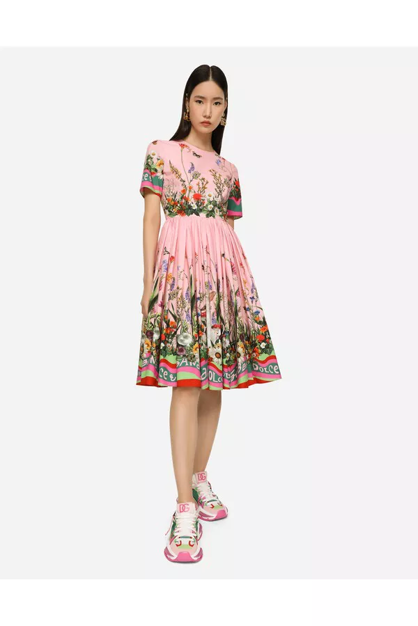 RabbitPrint Poplin Midi Dress by Dolce & Gabbana at ORCHARD MILE