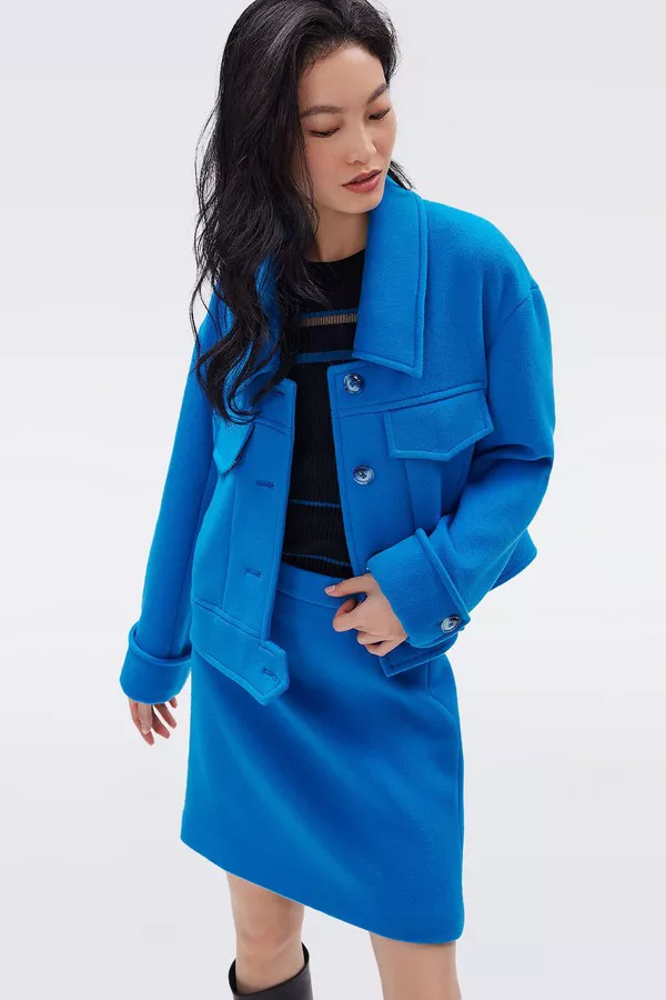 【DIANE von FURSTENBERG】カーリージャケット DIANE VON FURSTENBERG Leather Jacket Heaven SIZE 8 Stone