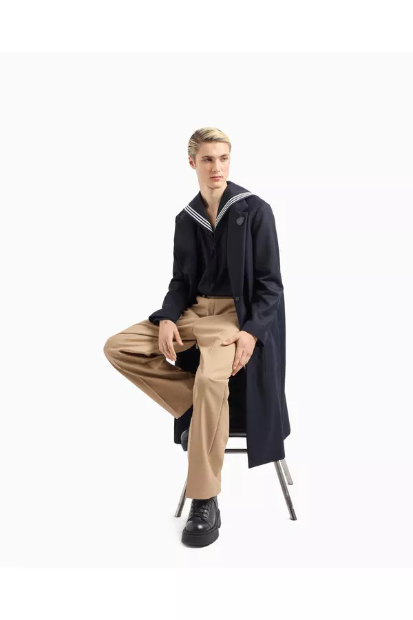 emporio armani wool heavy gabardine coat