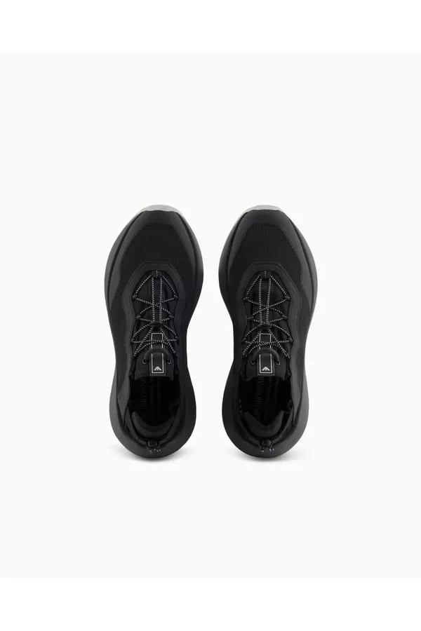 スニーカー Emporio Armani Travel Essential Black Sneaker Travel Essentials Mesh Sneakers by Emporio Armani Men at THE