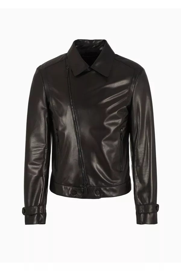 Biker Jacket In Partially Vegetable-Tanned Plonge Lamb Nappa